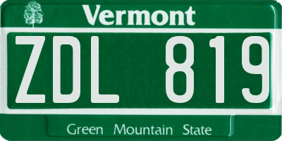 VT license plate ZDL819