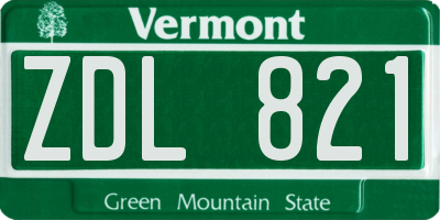 VT license plate ZDL821