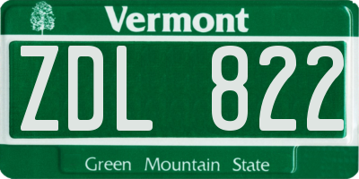 VT license plate ZDL822