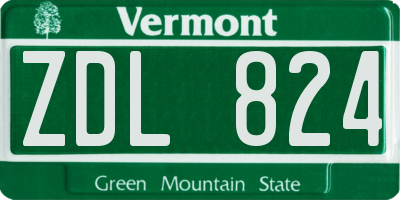 VT license plate ZDL824