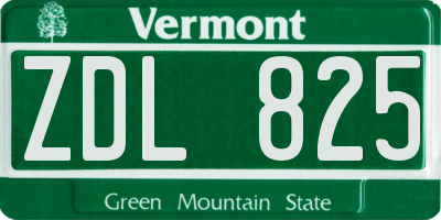 VT license plate ZDL825