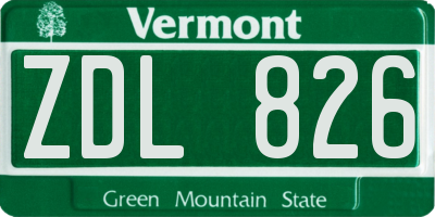 VT license plate ZDL826