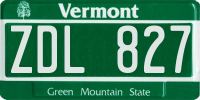 VT license plate ZDL827