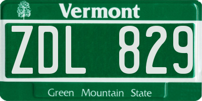 VT license plate ZDL829