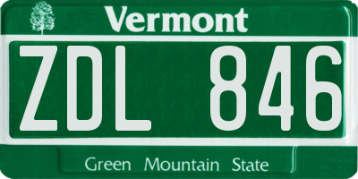 VT license plate ZDL846