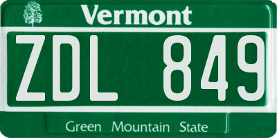 VT license plate ZDL849