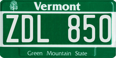 VT license plate ZDL850