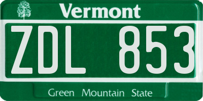 VT license plate ZDL853
