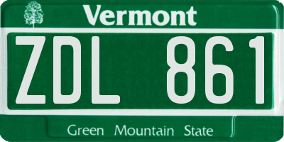 VT license plate ZDL861