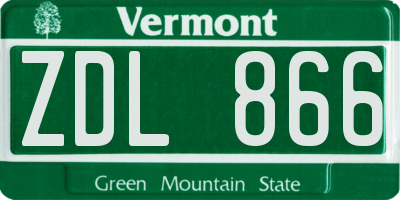 VT license plate ZDL866