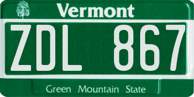 VT license plate ZDL867