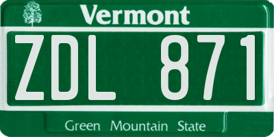 VT license plate ZDL871