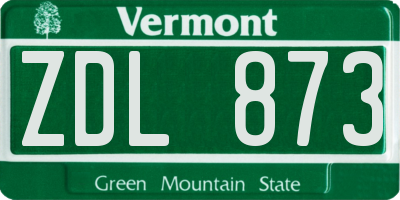 VT license plate ZDL873