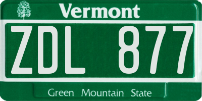 VT license plate ZDL877