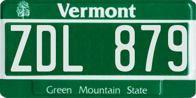 VT license plate ZDL879