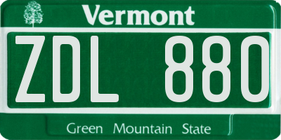 VT license plate ZDL880