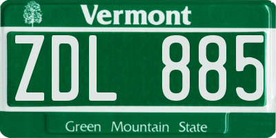 VT license plate ZDL885