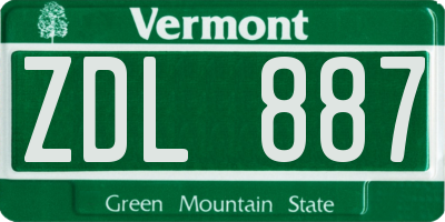 VT license plate ZDL887