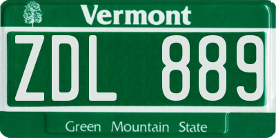 VT license plate ZDL889