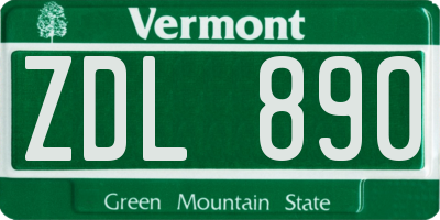VT license plate ZDL890