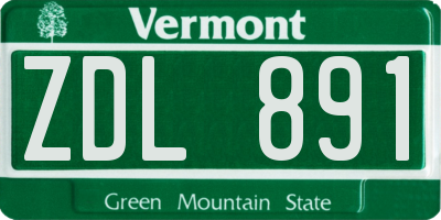 VT license plate ZDL891