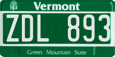 VT license plate ZDL893