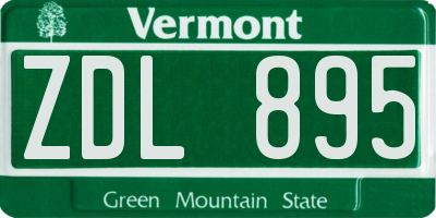 VT license plate ZDL895