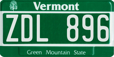 VT license plate ZDL896
