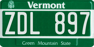VT license plate ZDL897