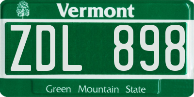 VT license plate ZDL898
