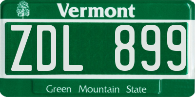 VT license plate ZDL899