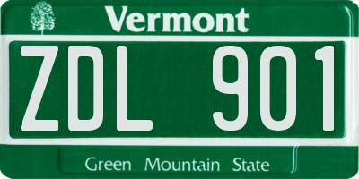 VT license plate ZDL901