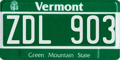 VT license plate ZDL903