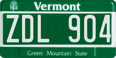 VT license plate ZDL904