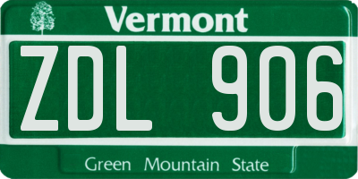 VT license plate ZDL906