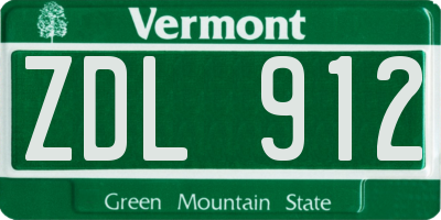 VT license plate ZDL912