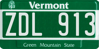VT license plate ZDL913