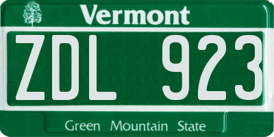 VT license plate ZDL923