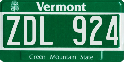 VT license plate ZDL924