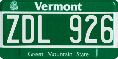 VT license plate ZDL926