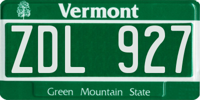 VT license plate ZDL927