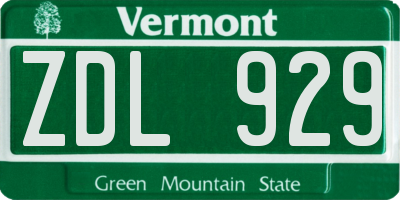 VT license plate ZDL929