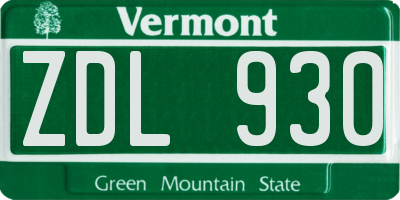 VT license plate ZDL930