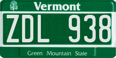 VT license plate ZDL938
