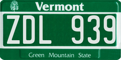 VT license plate ZDL939