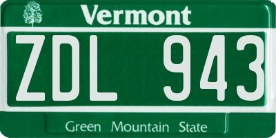 VT license plate ZDL943