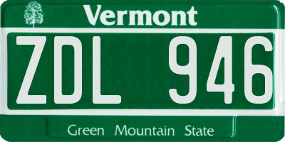 VT license plate ZDL946