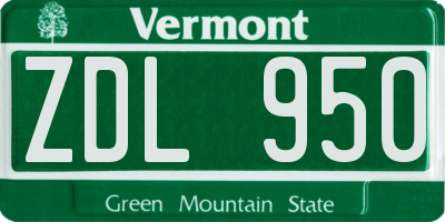 VT license plate ZDL950