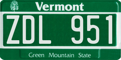 VT license plate ZDL951