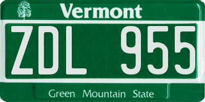 VT license plate ZDL955